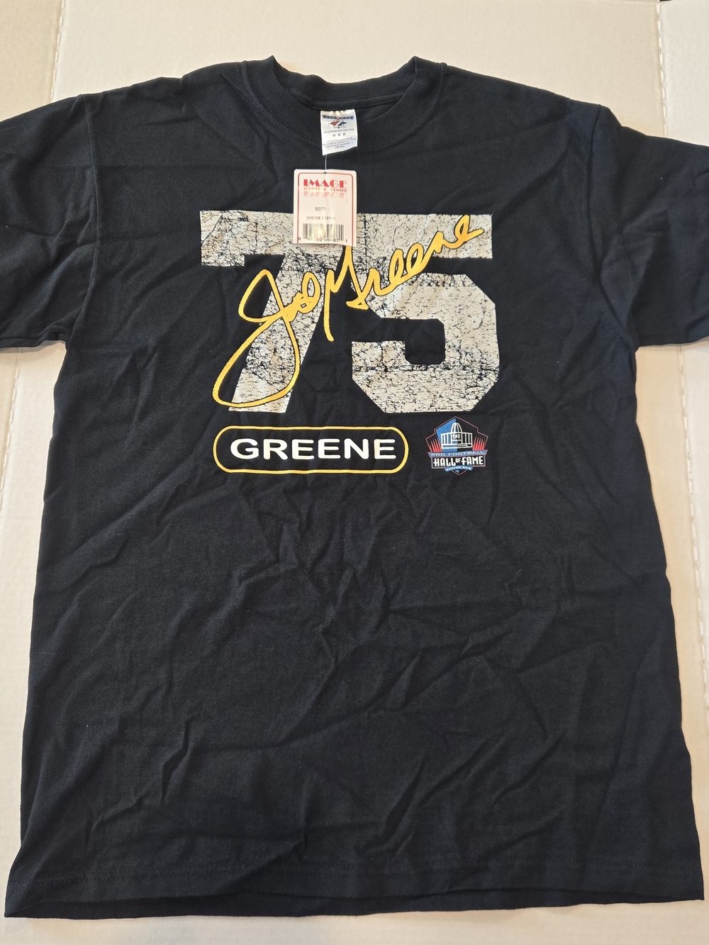 NWT Mean Joe Greene 75 Pittsburgh Steelers Hall of Fame T-Shirt Mens M Jerzees